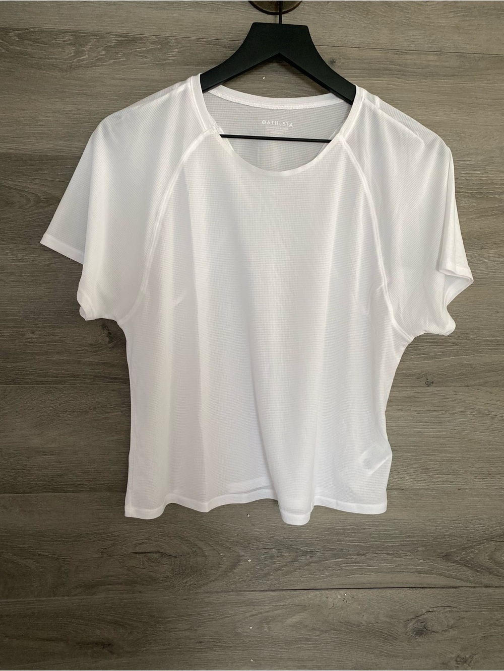Athleta Grid Knit Tee White